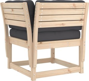 vidaXL 5-cz. zestaw kanap ogrodowych z poduszkami, lite drewno sosnowe 6