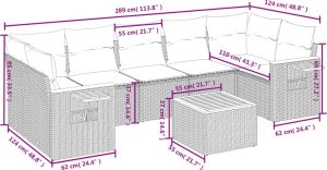 vidaXL 8-cz. zestaw wypoczynkowy do ogrodu, z poduszkami, czarny 3
