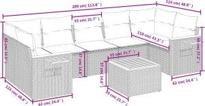 vidaXL 8-cz. zestaw mebli ogrodowych z poduszkami, szary, polirattan 3