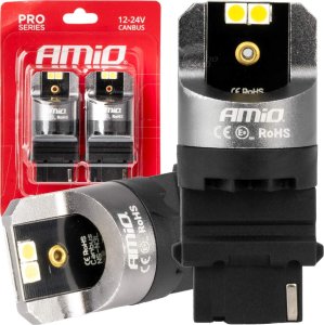 AMiO Żarówki led canbus seria pro p27w 4x3030 smd white 12v 24v amio-03587 1