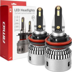 AMiO Żarówki samochodowe led seria k3 h8 h9 h11 h16 12v 6000k canbus amio-03686 1