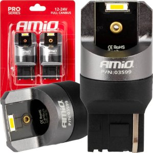 AMiO Żarówki led full canbus w21w 2smd 7440 white amio-03599 1