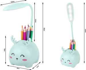 Lampka biurkowa Verk Lampka nocna dla dzieci led usb organizer stojak telefon do czytania nauki Lampka nocna dla dzieci led usb organizer stojak telefon do czytania nauki 11