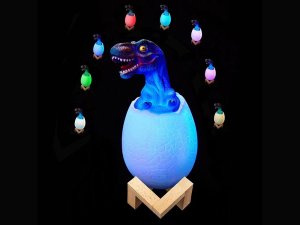 Lampka biurkowa Verk Lampka nocna dinozaur tyranosaur jajko rgb led jajo świecące dla dzieci Lampka nocna dinozaur tyranosaur jajko rgb led jajo świecące dla dzieci 4