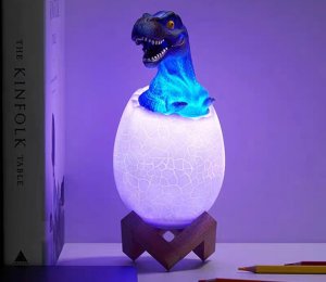 Lampka biurkowa Verk Lampka nocna dinozaur tyranosaur jajko rgb led jajo świecące dla dzieci Lampka nocna dinozaur tyranosaur jajko rgb led jajo świecące dla dzieci 7