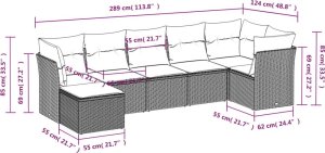 vidaXL 7-cz. zestaw wypoczynkowy do ogrodu, z poduszkami, czarny 7