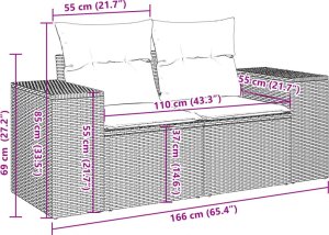 vidaXL 10-cz. zestaw mebli ogrodowych z poduszkami, beżowy, polirattan 8