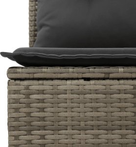 vidaXL 9-cz. zestaw mebli ogrodowych z poduszkami, szary, polirattan 6