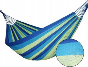 Heckermann Hamak Sznurkowy Zielono-Niebieski 260X100 12