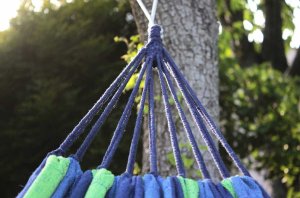 Heckermann Hamak Sznurkowy Zielono-Niebieski 260X100 6