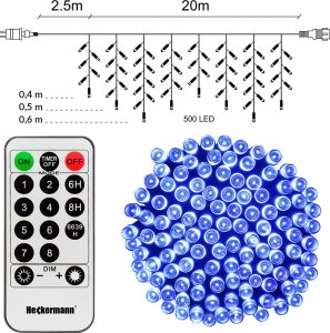 Dekoracja świąteczna Heckermann Kurtyna Świetlna Heckermann Cl-Lhl-05 500Led Cool 2