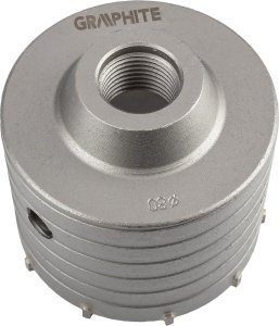 Graphite Otwornica widiowa 80mm z adapterem SDS+ oraz wiertłem pilotującym 3