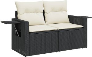 vidaXL 13-cz. zestaw mebli do ogrodu, poduszki, czarny, rattan PE 6