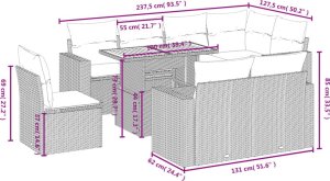 vidaXL 9-cz. zestaw wypoczynkowy do ogrodu, z poduszkami, czarny 3