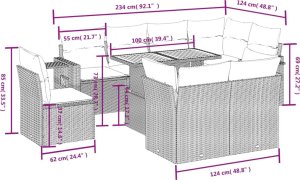 vidaXL 9-cz. zestaw wypoczynkowy do ogrodu, z poduszkami, czarny 3
