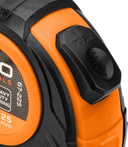 Neo Miara zwijana stalowa 10 m x 25 mm, auto blokada, dwa przyciski stop 5