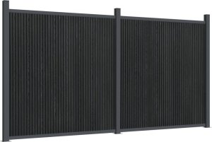 vidaXL Panel ogrodzeniowy, szary, 353x186 cm, WPC 2