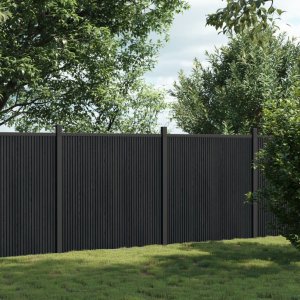 vidaXL Panel ogrodzeniowy, szary, 353x186 cm, WPC 3