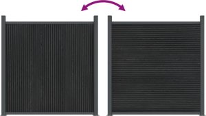 vidaXL Panel ogrodzeniowy, szary, 353x186 cm, WPC 8