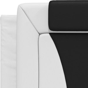 vidaXL Łóżko z materacem, biało-czarne, 80x200 cm, sztuczna skóra 7
