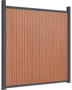 vidaXL Panel ogrodzeniowy, brązowy, 1218x186 cm, WPC 7