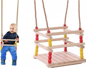 Verk Huśtawka ogrodowa dla dzieci fotel bujak barierka drewniana do ogrodu domu Huśtawka ogrodowa dla dzieci fotel bujak barierka drewniana do ogrodu domu 5