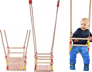 Verk Huśtawka ogrodowa dla dzieci fotel bujak barierka drewniana do ogrodu domu Huśtawka ogrodowa dla dzieci fotel bujak barierka drewniana do ogrodu domu 8