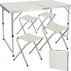 Verk Zestaw stolik stół turystyczny składany kempingowy duży 4 krzesła walizka Zestaw stolik stół turystyczny składany kempingowy duży 4 krzesła walizka 11