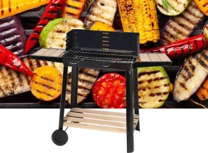 Verk Grill ogrodowy duży węglowy bbq regulowany ruszt półki koła przenośny Grill ogrodowy duży węglowy bbq regulowany ruszt półki koła przenośny 11
