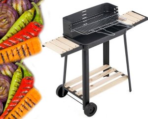 Verk Grill ogrodowy duży węglowy bbq regulowany ruszt półki koła przenośny Grill ogrodowy duży węglowy bbq regulowany ruszt półki koła przenośny 7