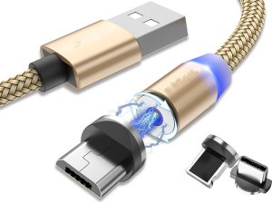 Kabel USB Verk USB-A - USB-C + microUSB + Lightning 1 m Złoty 5