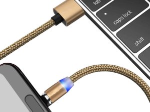 Kabel USB Verk USB-A - USB-C + microUSB + Lightning 1 m Złoty 7