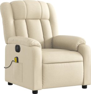 vidaXL Podnoszony fotel masujący, elektryczny, rozkładany, kremowy 4