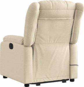 vidaXL Podnoszony fotel masujący, elektryczny, rozkładany, kremowy 5