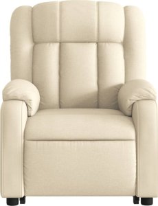 vidaXL Podnoszony fotel masujący, elektryczny, rozkładany, kremowy 9