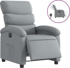vidaXL Elektryczny fotel rozkładany, jasnoszary, obity tkaniną 2