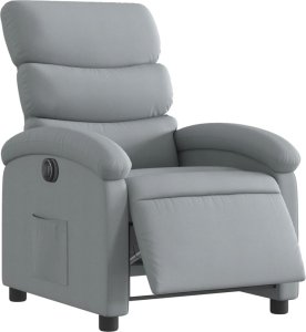 vidaXL Elektryczny fotel rozkładany, jasnoszary, obity tkaniną 3