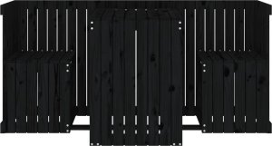 vidaXL Zestaw mebli na balkon, z 2 siedziskami, czarny, sosnowy 4