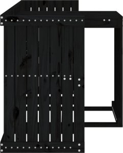 vidaXL Zestaw mebli na balkon, z 2 siedziskami, czarny, sosnowy 5