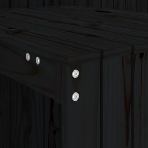 vidaXL Zestaw mebli na balkon, z 2 siedziskami, czarny, sosnowy 7