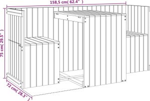 vidaXL Zestaw mebli na balkon, z 2 siedziskami, czarny, sosnowy 9