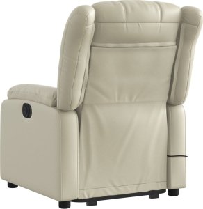 vidaXL Rozkładany fotel pionizujący z masażem, elektryczny, kremowy 5