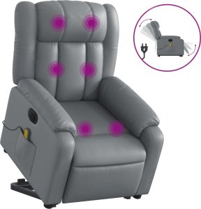 vidaXL Rozkładany fotel pionizujący z masażem, elektryczny, szary 2