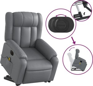 vidaXL Rozkładany fotel pionizujący z masażem, elektryczny, szary 10