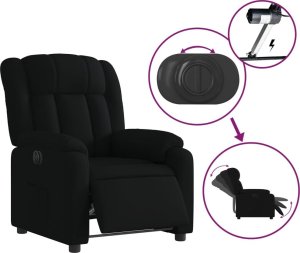 vidaXL Elektryczny fotel rozkładany, czarny, obity tkaniną 6
