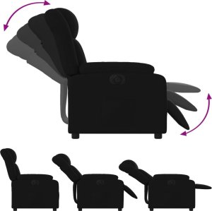 vidaXL Elektryczny fotel rozkładany, czarny, obity tkaniną 7