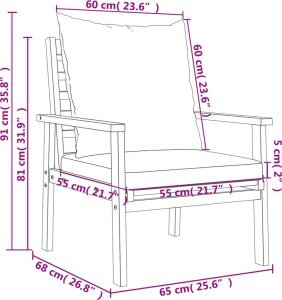 vidaXL 5-cz. zestaw wypoczynkowy do ogrodu, z poduszkami, lita akacja 11