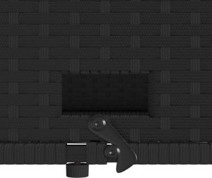 vidaXL Sofa ogrodowa z poduszkami, 2-osobowa, czarna, polirattan 9