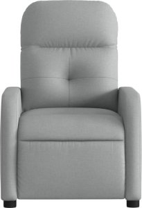 vidaXL Elektryczny fotel rozkładany, jasnoszary, obity tkaniną 8