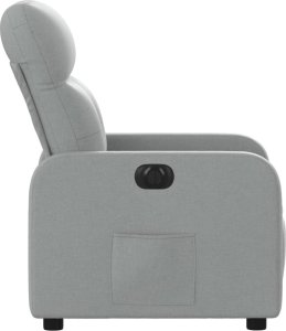 vidaXL Elektryczny fotel rozkładany, jasnoszary, obity tkaniną 9
